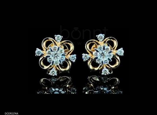 Blooming Brilliance Moissanite Diamond Stud Earrings – D Color VVS | Bonnt