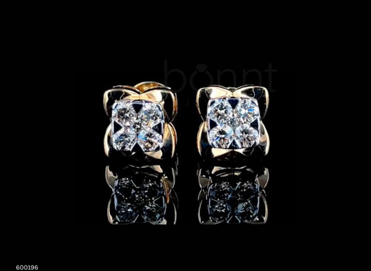 Classic Cushion Moissanite Diamond Stud Earrings in Gold | D Color VVS | Timeless Luxury