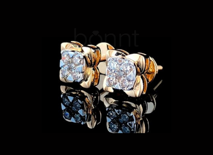 Square Blossom Lab-Grown Diamond Stud Earrings | EF Color, VVS/VS | Timeless Luxury