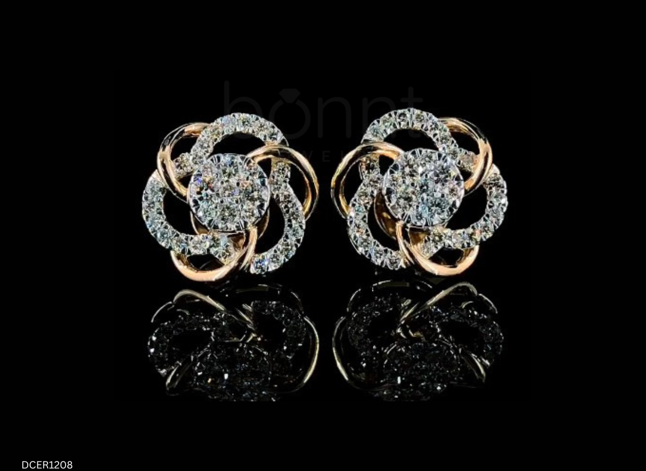 Eternal Bloom Moissanite Diamond Stud Earrings | D Color • VVS Clarity • Ideal Cut