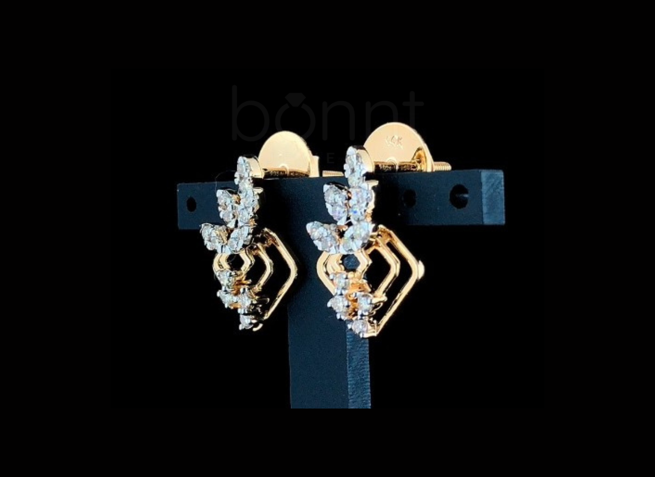 Radiant Geometry Lab-Grown Diamond Drop Earrings