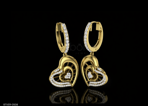 Heart Drop Lab-Grown Diamond Hoop Earrings – EF Color VVS/VS | Valentine’s Luxury Gift