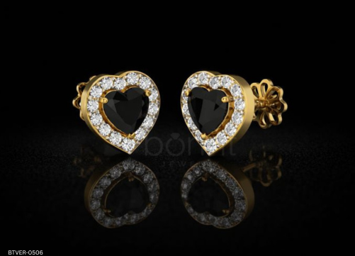 Black Heart Halo Lab-Grown Diamond Stud Earrings – EF Color VVS/VS | Valentine’s Luxury Gift