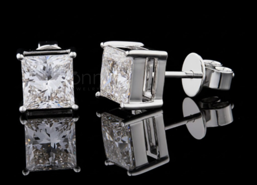 Timeless Power Solitaire Moissanite Studs