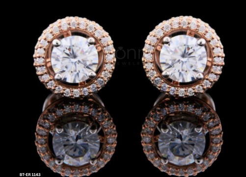 Halo Solitaire Lab-Grown Stud Earrings