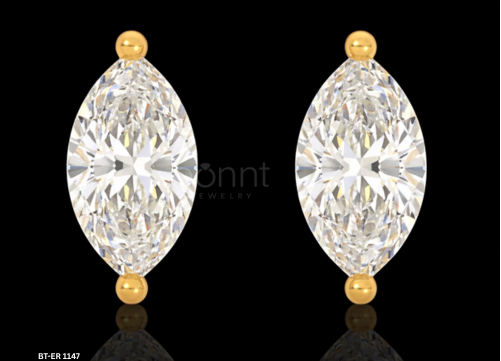 Celestial Marquis Moissanite Diamond Solitaire Stud Earrings