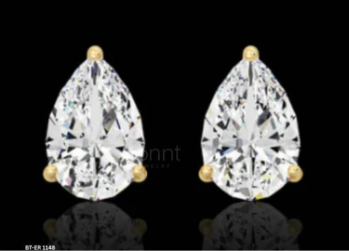 Eternal Teardrop Moissanite Diamond Solitaire Stud Earrings