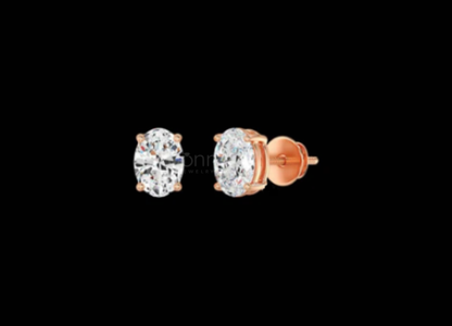 Eternal Oval Moissanite Solitaire Stud Earrings