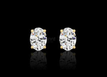 Eternal Oval Moissanite Solitaire Stud Earrings