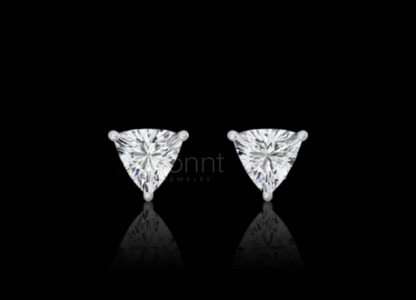 Moissanite Trillion Solitaire Stud Earrings | Exceptional Brilliance