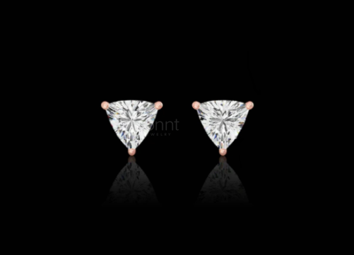 Moissanite Trillion Solitaire Stud Earrings | Exceptional Brilliance