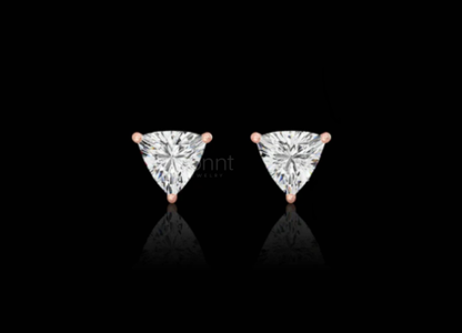 Moissanite Trillion Solitaire Stud Earrings | Exceptional Brilliance