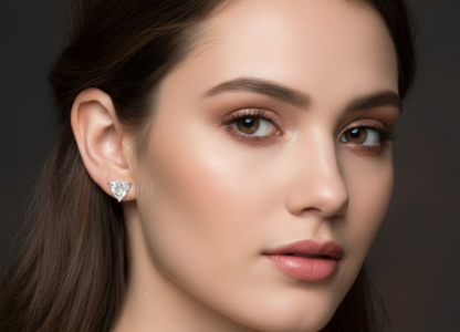 Lab-Grown Diamond Trillion Solitaire Stud Earrings | Timeless Luxury