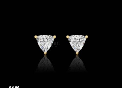 Lab-Grown Diamond Trillion Solitaire Stud Earrings | Timeless Luxury