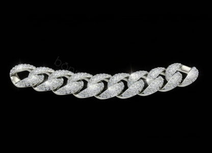 Elite Cuban Link Bracelet with EF Color Lab-Grown Diamonds