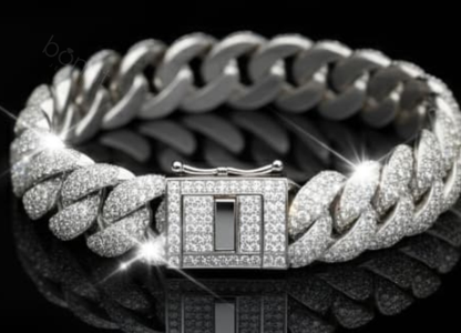 Elite Cuban Link Bracelet with EF Color Lab-Grown Diamonds