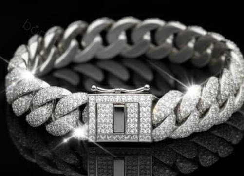 Iced Hip Hop Cuban Bracelet – D Color VVS Moissanite | Timeless Luxury Shine