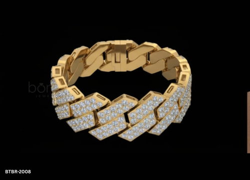 Geometric Pave Diamond Cuban Link Bracelet – Lab-Grown Diamond Shine