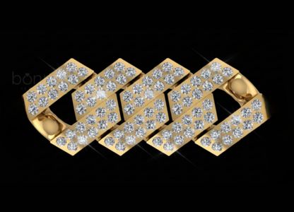 Geometric Pave Diamond Cuban Link Bracelet – Lab-Grown Diamond Shine