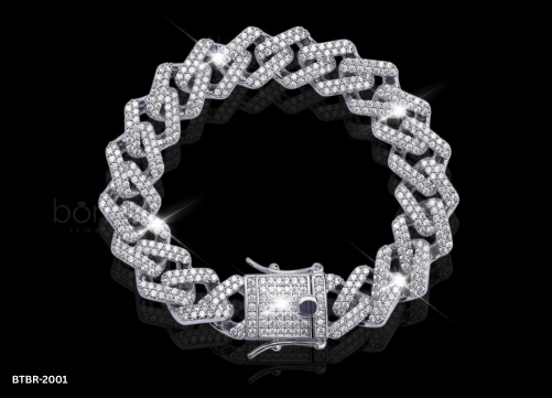 Fully Iced Hip Hop Cuban Bracelet – Lab-Grown Diamond Shine