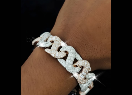Iced Hip Hop Cuban Link Bracelet – Lab-Grown Diamonds (EF Color, VVS/VS Clarity)