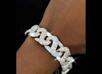 Iced Hip Hop Cuban Link Bracelet – Lab-Grown Diamonds (EF Color, VVS/VS Clarity)