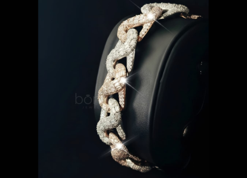 Iced Hip Hop Cuban Link Bracelet – Lab-Grown Diamonds (EF Color, VVS/VS Clarity)