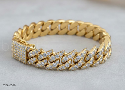Statement Cuban Bracelet with EF Color Lab-Grown Diamonds  (EF Color, VVS/VS Clarity)