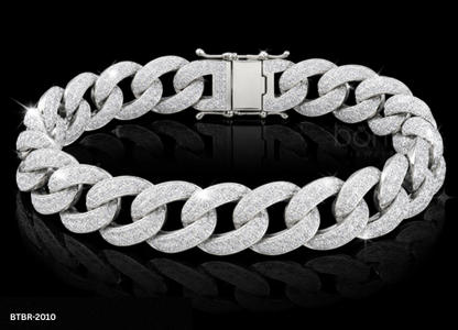 The Frostbite: Iced-Out Pave Cuban Link Bracelet D Color VVS Moissanite | Brilliant Luxury Look