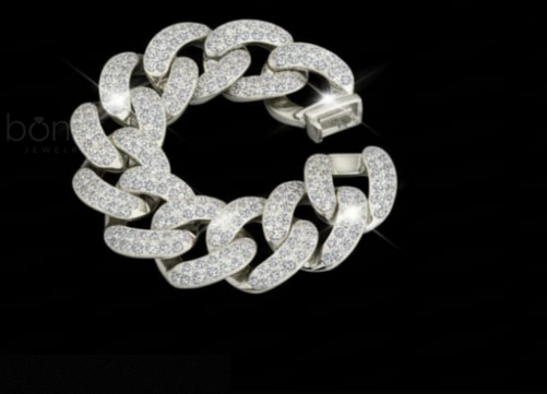 The Frostbite: Iced-Out Pave Cuban Link Bracelet D Color VVS Moissanite | Brilliant Luxury Look