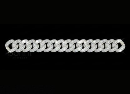 The Frostbite: Iced-Out Pave Cuban Link Bracelet D Color VVS Moissanite | Brilliant Luxury Look