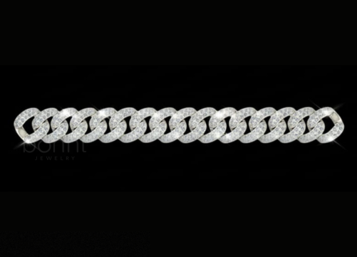 The Frostbite: Iced-Out Pave Cuban Link Bracelet Lab-Grown Diamonds (EF Color, VVS/VS Clarity)