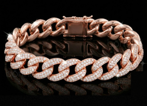 The Frostbite: Iced-Out Pave Cuban Link Bracelet D Color VVS Moissanite | Brilliant Luxury Look