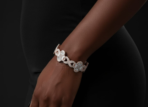 Iced Cuban Link Bracelet with D-Color Moissanite | VVS Clarity