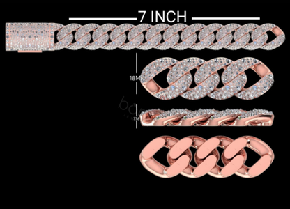 Iced-Out Lab-Grown Diamonds Cuban Link Bracelet – EF Color VVS/VS