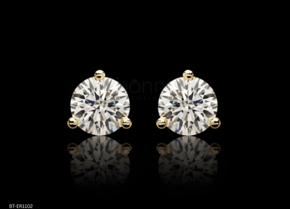 Classic Round Brilliant Solitaire Diamond Stud Earrings – Lab Grown EF VVS/VS