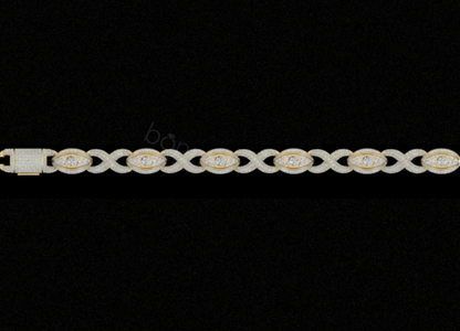 Luxurious Iced Out Evil Eye Link Cuban Style Bracelet – Lab-Grown Diamonds EF Color VVS/VS