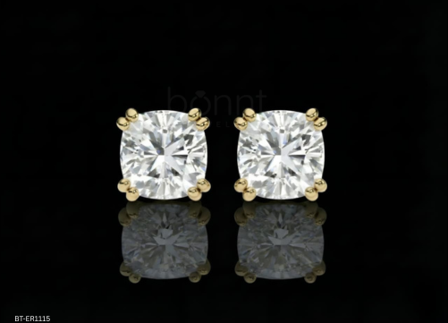 Regal Glow Ornate Gallery Diamond Stud Earrings | Lab Grown EF Color, VVS–VS Clarity