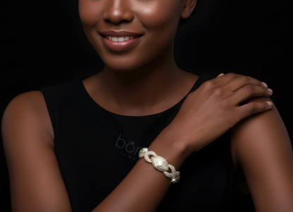 Luxurious Iced Out Evil Eye Link Cuban Style Bracelet – Lab-Grown Diamonds EF Color VVS/VS