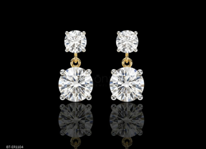 Luxury Solitaire Diamond  Drop Earrings – Lab Grown EF VVS/VS
