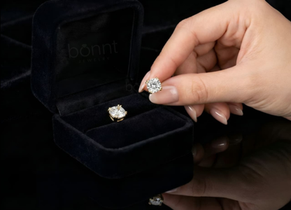 Regal Glow Ornate Gallery Diamond Stud Earrings | Lab Grown EF Color, VVS–VS Clarity