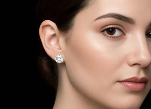 Signature Glow Solitaire Stud Earrings | D Color Moissanite