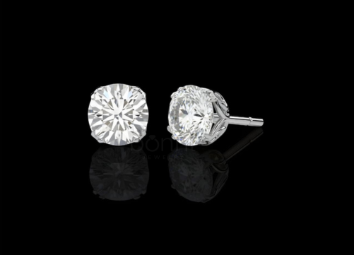 Eternal Glow Round Diamond Stud Earrings | Lab Grown EF Color, VVS–VS Clarity