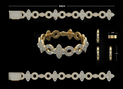 Luxury Cuban Bracelet with Fire-Rich Moissanite Diamond D-Color VVS