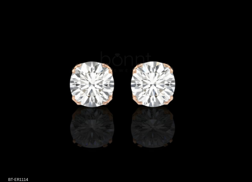 Eternal Glow Round Diamond Stud Earrings | Lab Grown EF Color, VVS–VS Clarity