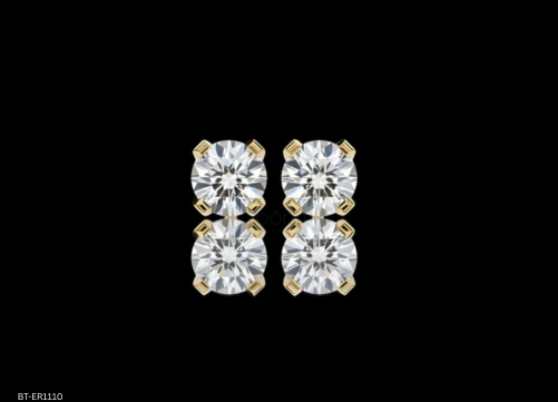Exquisite Round Brilliant Cut Diamond Stud Earrings – Lab Grown EF VVS/VS
