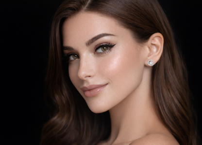 Eternal Orbit Moissanite Diamond Halo Stud Earrings | D Color • VVS Clarity • Ideal Cut