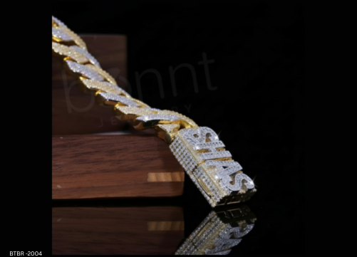 Gold Iced Out Cuban Link Bracelet