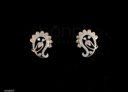 Paisley Grace Moissanite Diamond Stud Earrings – D Color VVS | Artistic Luxury Elegance
