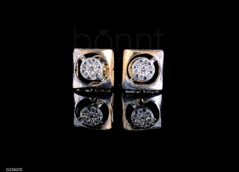 Luna Square Moissanite Diamond Stud Earrings – D Color VVS | Modern Minimalist Luxury